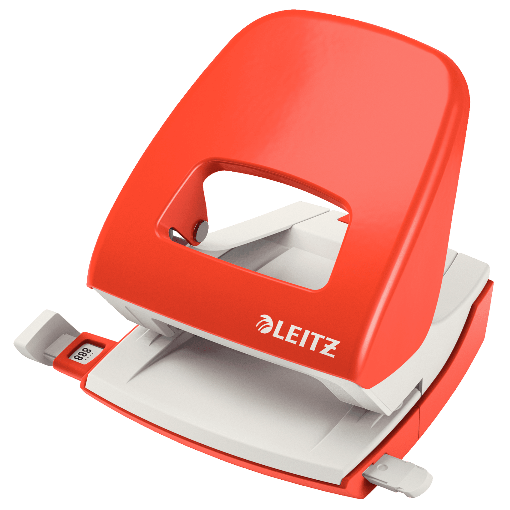 Celokovová stolní děrovačka Leitz New NeXXt 5008, světle červený