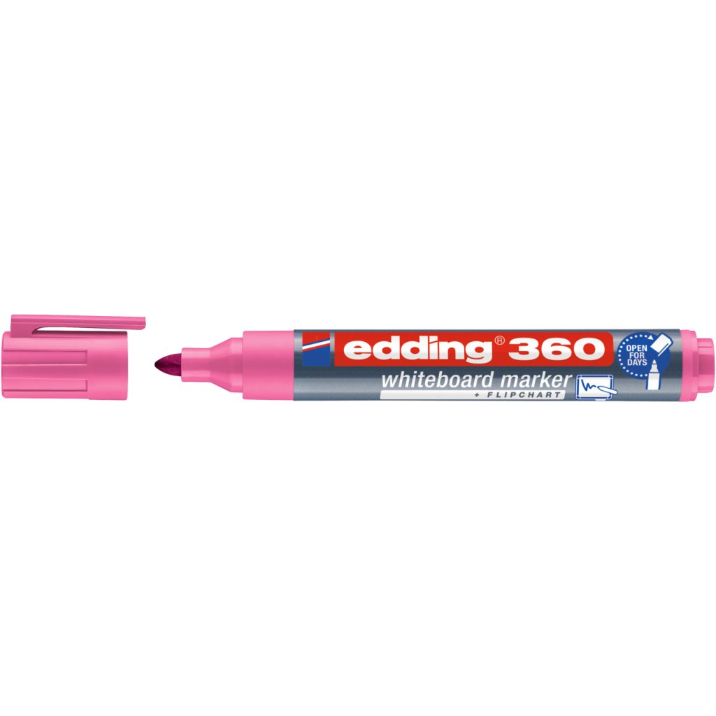 Popisovač Edding 360, růžový, na bílé tabule