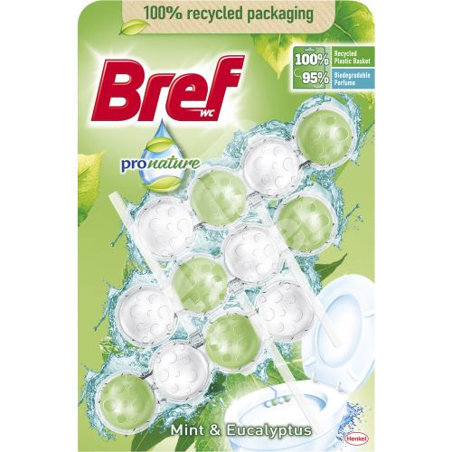 Bref WC blok Pro Nature Mint &amp, Eucalyptus, 3× 50 g 1
