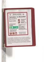 Prezentační kapsa Durable Vario 5 Magnetic, červená, magnetická, nástěnná, 5 kapes
