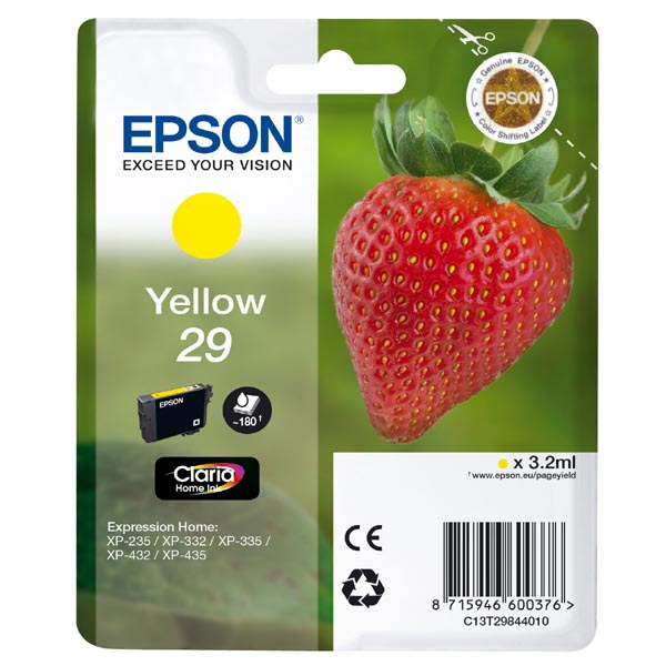 Inkoustová cartridge Epson C13T29844012, Expres. Home XP-330, 332, yellow, 29, originál
