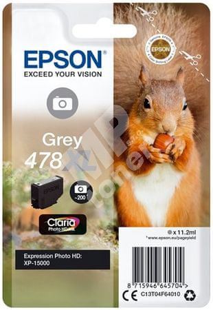 Cartridge Epson C13T04F64010, grey, 478XL, originál 1