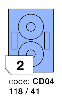Samolepící etikety Rayfilm Office průměr 118/41 mm 300 archů, matně modrá, R0123.CD04D