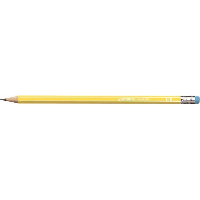 Grafitová tužka s gumou Stabilo Pencil 160, žlutá, HB, šestihranná