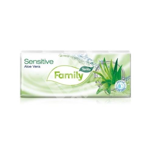 Papírové kapesníky Tento Sensitive, aloe vera, 3 vrstvé, 10x10 ks 1