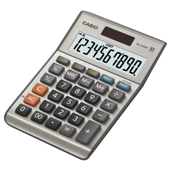 Kalkulačka Casio MS-100BM S, stříbrná
