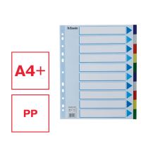 Barevné rozlišovače, mix barev, A4, plast, 10 dílů, ESSELTE 2 (1)