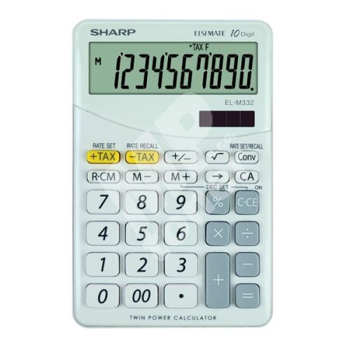 Kalkulačka Sharp ELM332BWH, bílá, stolní, desetimístná 1