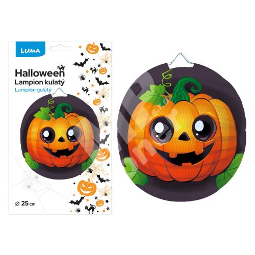 Lampion kulatý Luma Halloween, 25cm, Dýně 2 1