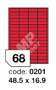 Samolepící etikety Rayfilm Office 48,5x16,9 mm 300 archů, fluo červená, R0132.0201D 1