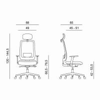 Kancelářské ergonomické křeslo Powerton Lucie, oranžové 6 (5)
