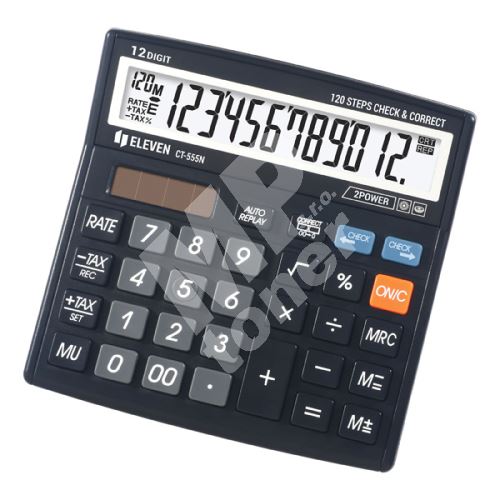 Kalkulačka Eleven CT-555N, černá, stolní, dvanáctimístná 1