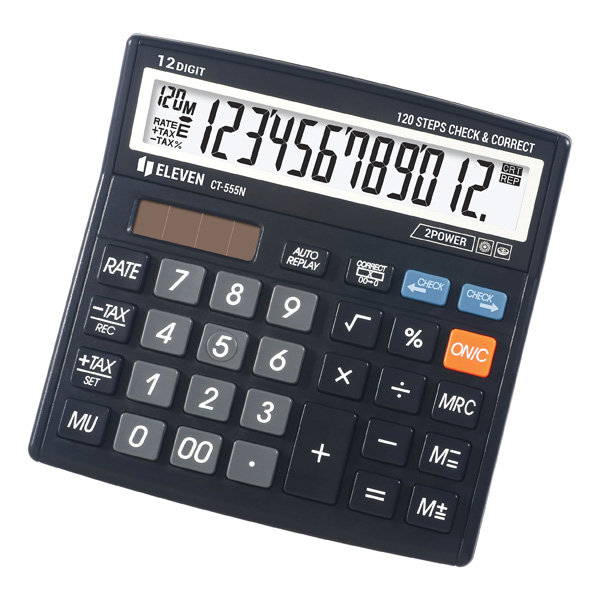 Kalkulačka Eleven CT-555N, černá, stolní, dvanáctimístná