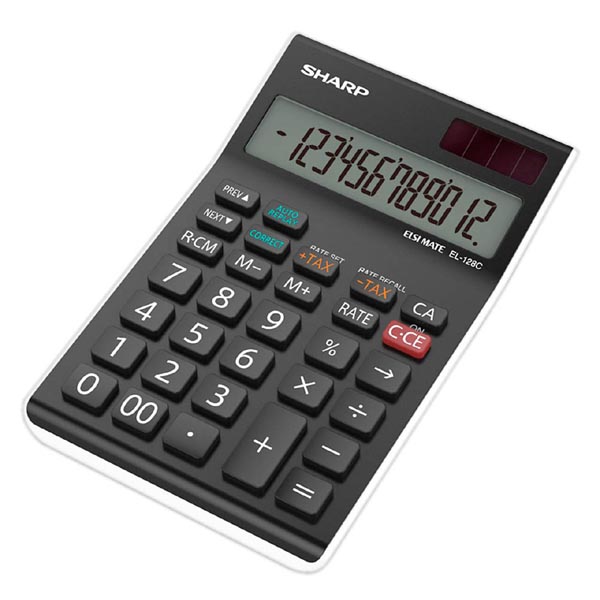 Kalkulačka Sharp EL-128C, šedá-bílá, stolní