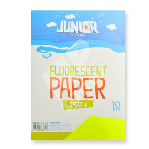 Dekorační papír Fluo žlutý A4, 10ks, 250g 1