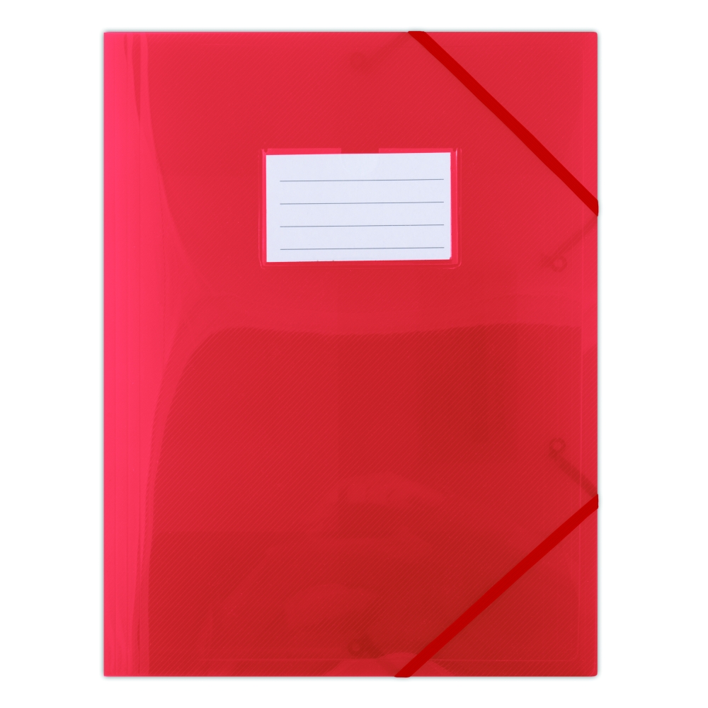 Spisové desky s gumičkou a štítkem Donau, A4, PP, červené