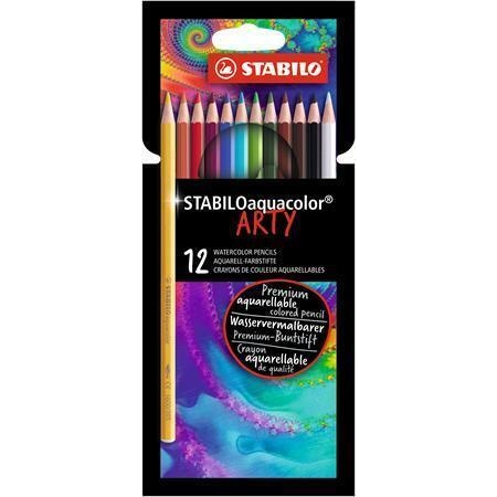 Akvarelové pastelky Stabilo Aquacolor ARTY, 12 barev