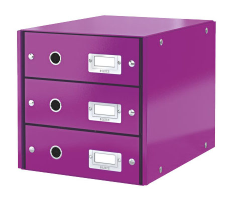Zásuvkový archivační box Leitz Click-N-Store, 3 zásuvky, fialová