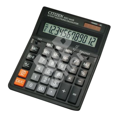 Kalkulačka Citizen SDC444S, černá, stolní, dvanáctimístná 1