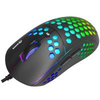Herní myš Marvo M399, 6400DPI, optická, 6tl., drátová USB, černá, podsvícená 3 (2)