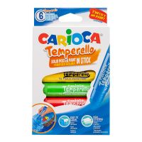 Temperové barvy Carioca, v tyčince, snadno omyvatelné, 6 barev 2 (1)