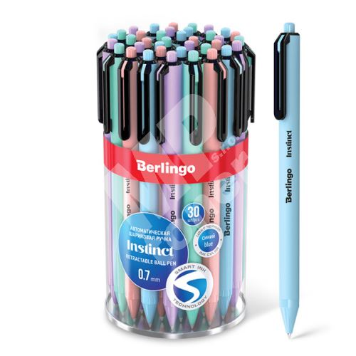 Kuličkové pero Berlingo Instinct, 30ks, 0.7mm, modré 1