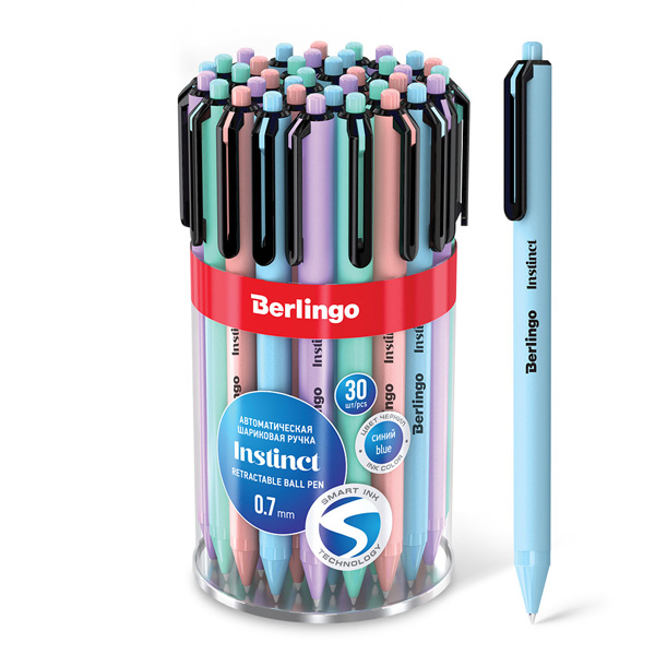Kuličkové pero Berlingo Instinct, 30ks, 0.7mm, modré