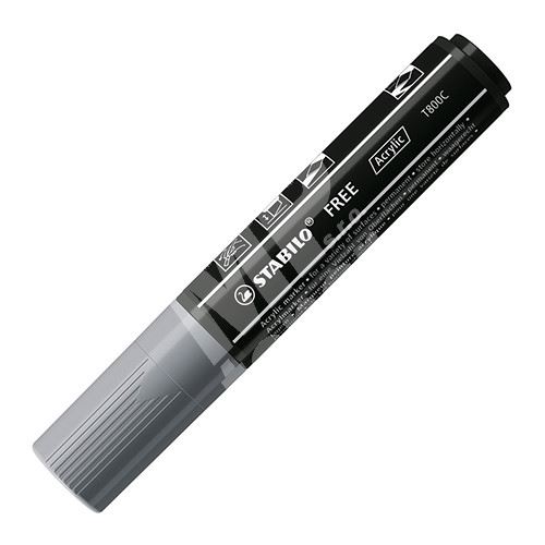 STABILO FREE Acrylic akrylový popisovač T800C Klínový hrot 4-10 mm - šedý 1