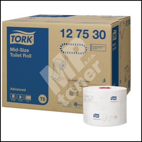 Tork Mid-size jemný toaletní papír, 2vrstvý, bílý, T6 1