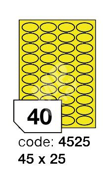 Samolepící etikety Rayfilm Office 45x25 mm 300 archů, fluo žlutá, R0131.4525D 1