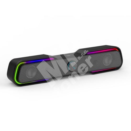 HP Soundbar DHS-6002, 2.0, 6W, černý, regulace hlasitosti, stolní, 3,5 mm jack (USB) 1