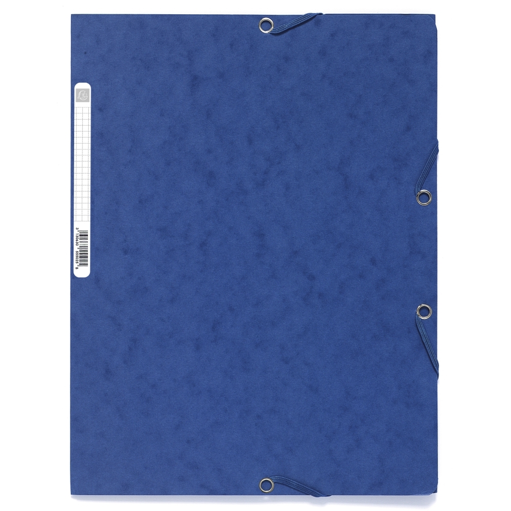 Spisové desky s gumičkou a štítkem Exacompta, A4 maxi, prešpán, modré
