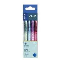Sada gelových per Pilot G-2 Blue Bubble, mix barev těla, 0,32 mm, modrá náplň