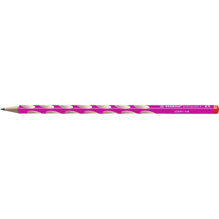 Grafitová tužka Stabilo Easygraph, růžová, tenká, pro praváky, HB