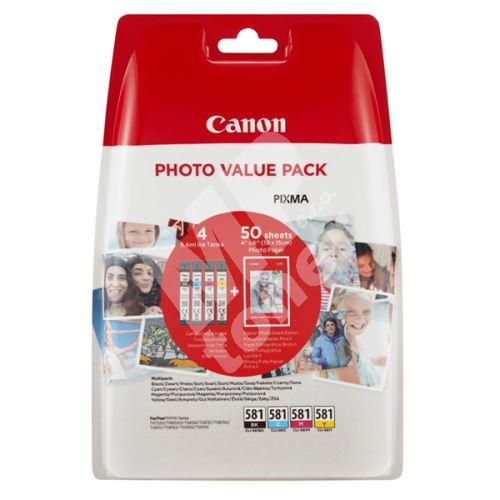 Inkoustová cartridge Canon CLI-581CMYK, 2103C004, CMYK, fotopapír, originál 1