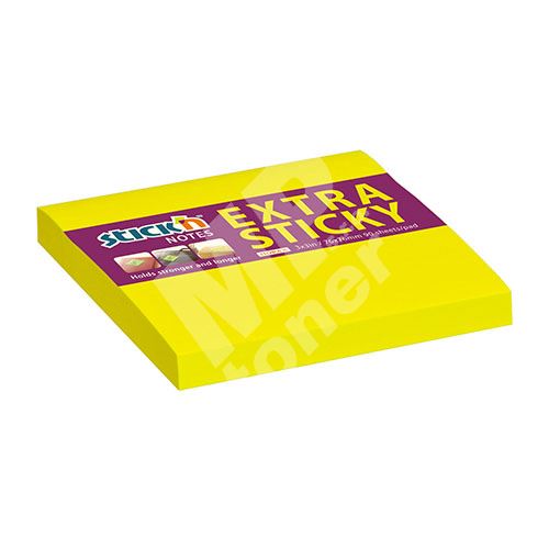 Samolepicí bloček Stick n Extra Sticky neonově žlutý, 76 x 76 mm 1