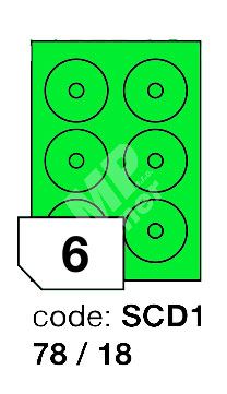 Samolepící etikety Rayfilm Office průměr 78/18 mm 300 archů, matně zelená, 1
