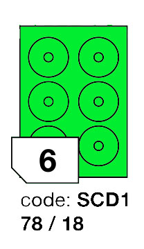 Samolepící etikety Rayfilm Office průměr 78/18 mm 300 archů, matně zelená, R0120.SCD1D