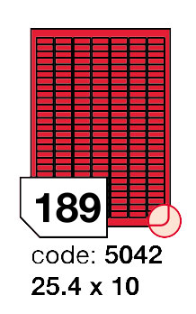 Samolepící etikety Rayfilm Office 25,4x10 mm 300 archů, fluo červená, R0132.5042D