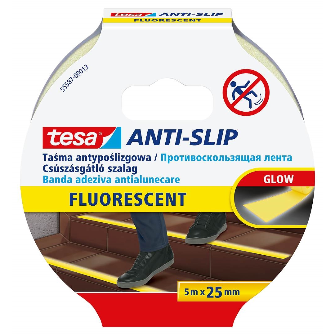 Protiskluzová páska Tesa Anti-Slip, 25 mm x 5m, fluorescenční