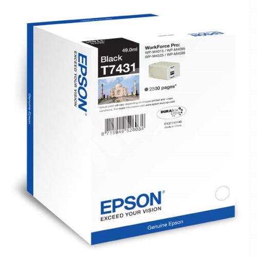 Cartridge Epson C13T74314010, black, originál 1