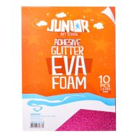 Dekorační pěna EVA růžová glitter A4, tloušťka 2,0 mm, samolepící, 10ks