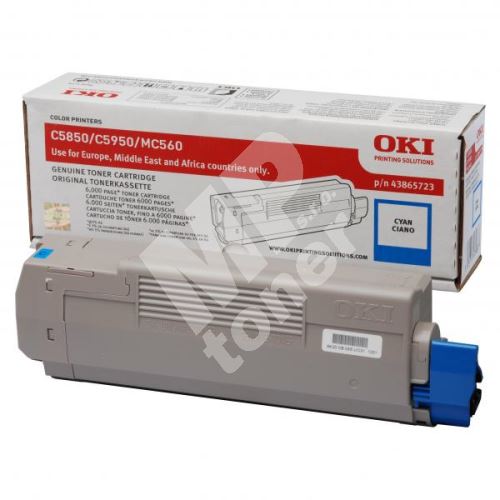 Toner OKI 43865723 modrý, originál 1