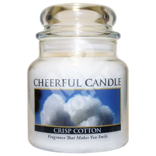 Cheerful Candle Vonná svíčka ve skle Svěží Bavlna - Crisp Cotton, 16oz 1