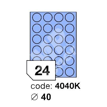 Samolepící etikety Rayfilm Office průměr 40 mm 100 archů, matně modrá, R0123.4040KA 1