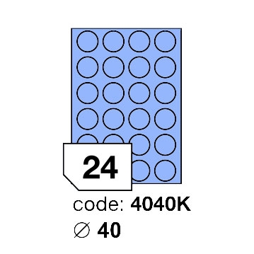 Samolepící etikety Rayfilm Office průměr 40 mm 100 archů, matně modrá, R0123.4040KA