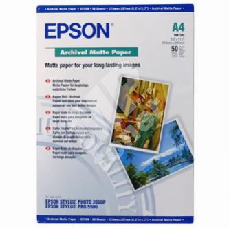 Epson Archival Matte Paper, papír, matný, bílý, Stylus Photo C70, 80,750, 2100, A4, 1