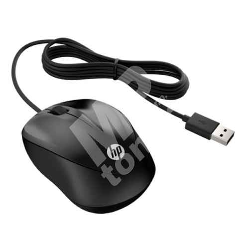 HP myš X1000 Wired mouse, 1200DPI, optická, 3tl., 1 kolečko, drátová USB, černá 1