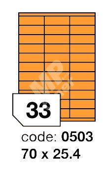 Samolepící etikety Rayfilm Office 70x25,4 mm 300 archů, fluo oranžová, R0133.0503D 1