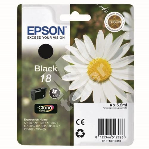 Cartridge Epson C13T18014012, black, originál 1